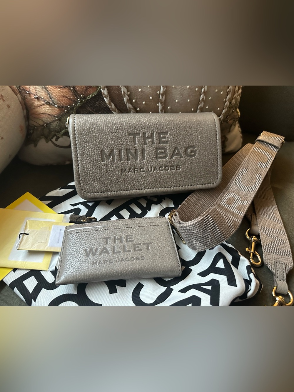 Marc Jacobs Mini Bag and Wallet Set in Taupe gray
